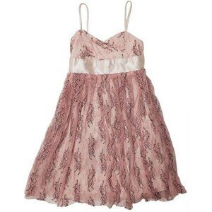 C.W. Designs Girls Spaghetti Strap Tie Back Lace with Silk Lining Dress (M) NWOT